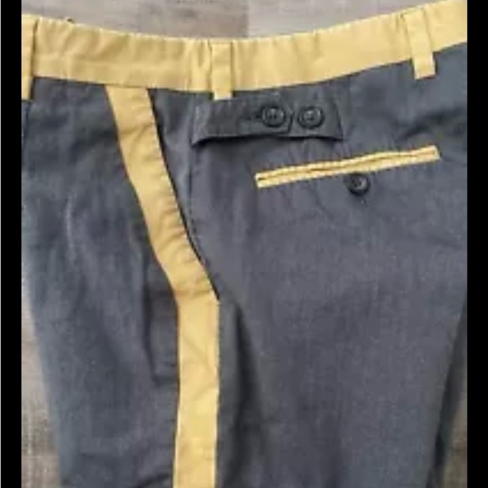 Dolce & Gabbana Charcoal and Gold Trim Chinos
